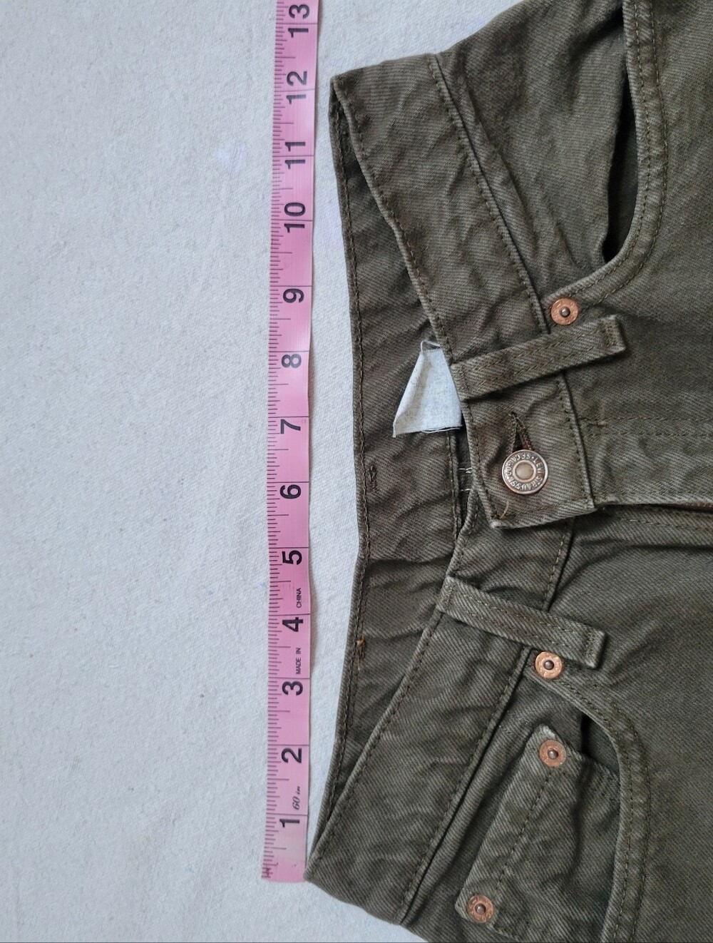 Vintage Levi's 512 Slim Fit Tapered Green Jeans Size 7 Short - Picture 4 of 8
